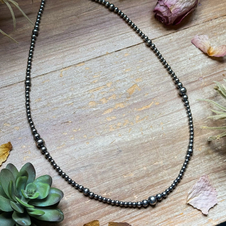 Sterling Silver Graduated Pearl Necklace – 22" Necklaces Shopify Collective The Bijoux FAB Jewelry The Bijoux FAB Jewelry