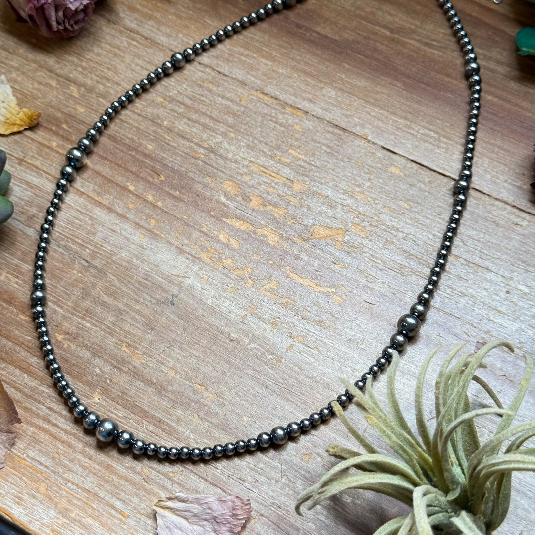 Sterling Silver Graduated Pearl Necklace – 22" Necklaces Shopify Collective The Bijoux FAB Jewelry The Bijoux FAB Jewelry