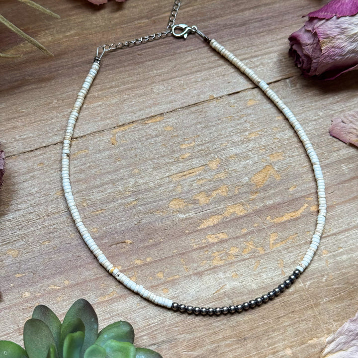 3 mm Sterling Silver Pearls choker on white 3mm magnesite Necklaces Shopify Collective The Bijoux FAB Jewelry The Bijoux FAB Jewelry