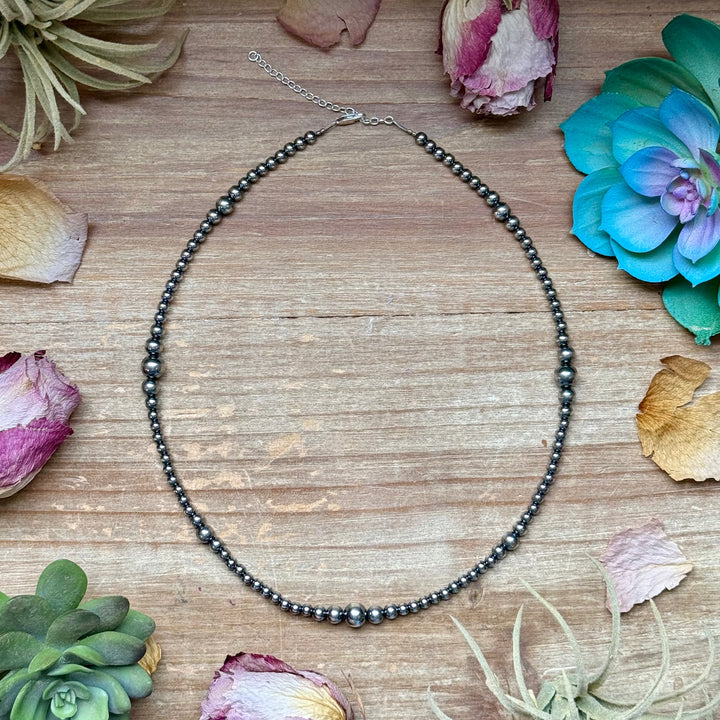 18 inch Sterling Silver Pearls Graduated Pearl Necklace Necklaces Shopify Collective The Bijoux FAB Jewelry The Bijoux FAB Jewelry