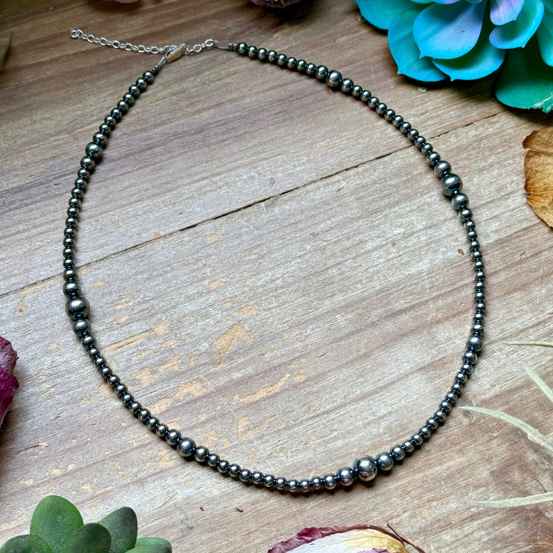18 inch Sterling Silver Pearls Graduated Pearl Necklace Necklaces Shopify Collective The Bijoux FAB Jewelry The Bijoux FAB Jewelry