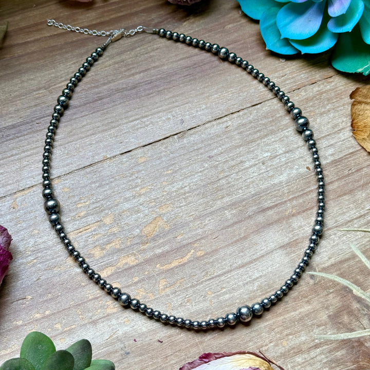 18 inch Sterling Silver Pearls Graduated Pearl Necklace Necklaces Shopify Collective The Bijoux FAB Jewelry The Bijoux FAB Jewelry