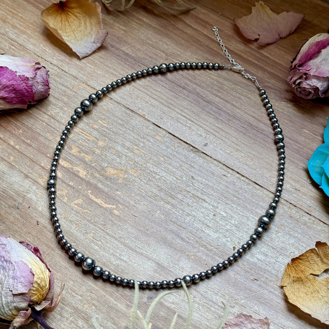 18 inch Sterling Silver Pearls Graduated Pearl Necklace Necklaces Shopify Collective The Bijoux FAB Jewelry The Bijoux FAB Jewelry