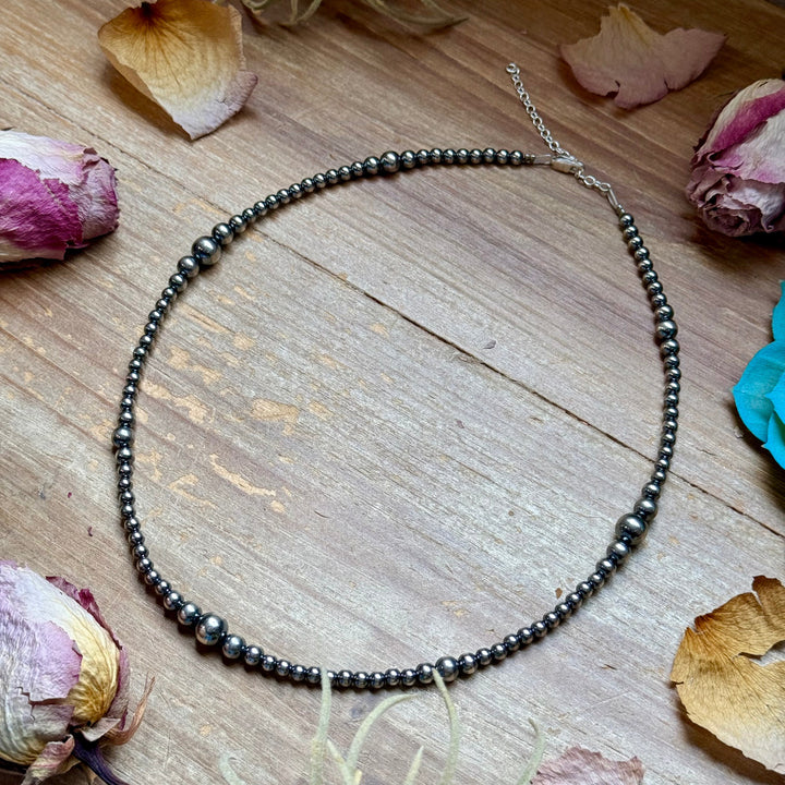 18 inch Sterling Silver Pearls Graduated Pearl Necklace Necklaces Shopify Collective The Bijoux FAB Jewelry The Bijoux FAB Jewelry