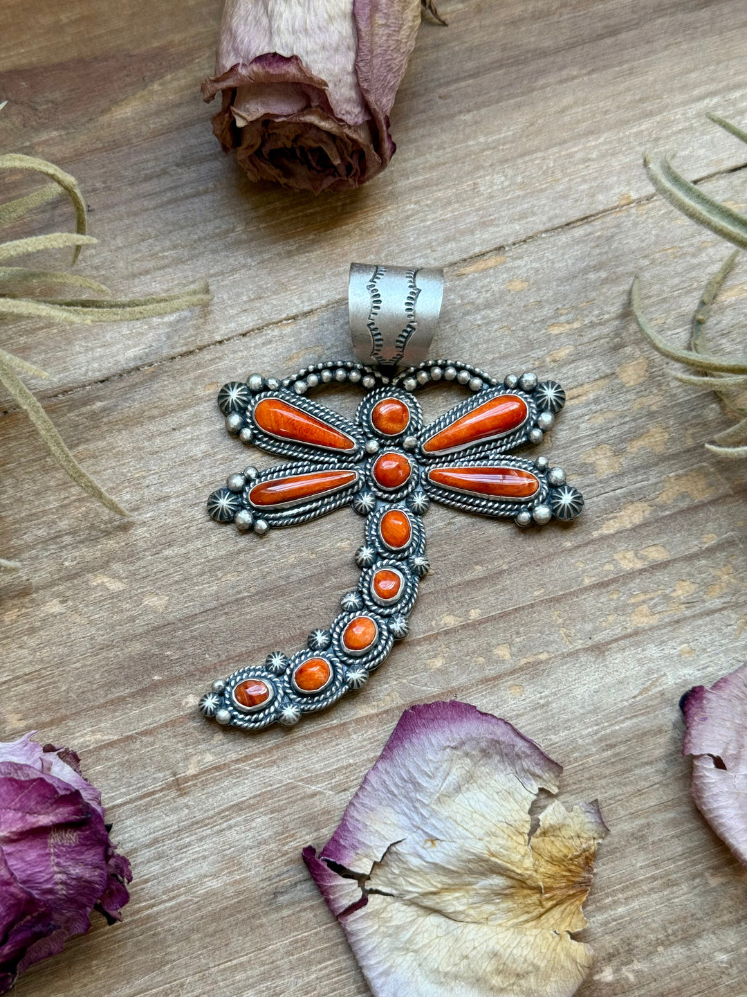 Sterling Silver Orange Spiny Oyster Dragonfly Pendant – Fits Up to 15 mm Beads – Artist Shay Pfeiffer Pendant Shopify Collective The Bijoux FAB Jewelry The Bijoux FAB Jewelry