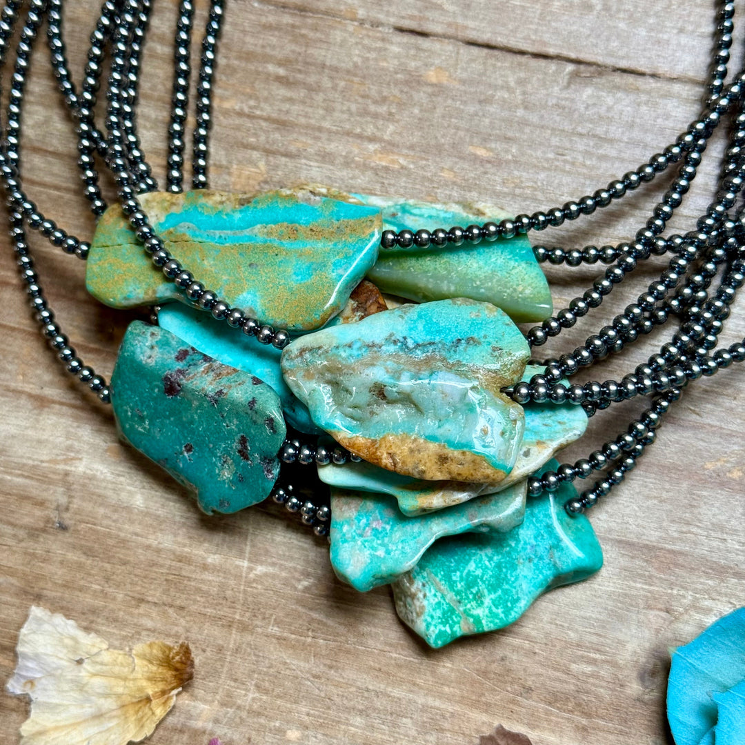 16” Flat Turquoise Necklace – Sterling Silver Necklaces Shopify Collective The Bijoux FAB Jewelry The Bijoux FAB Jewelry