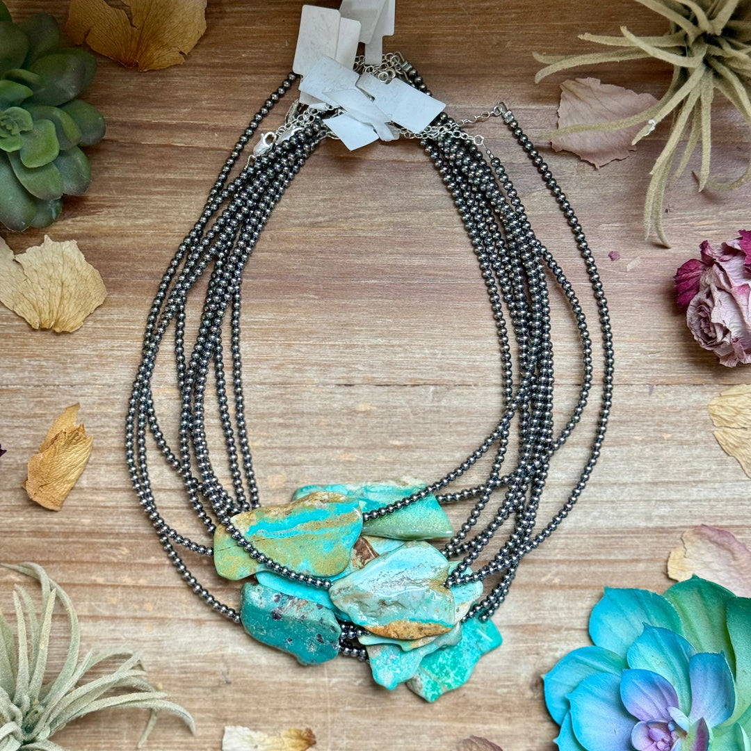 16” Flat Turquoise Necklace – Sterling Silver Necklaces Shopify Collective The Bijoux FAB Jewelry The Bijoux FAB Jewelry