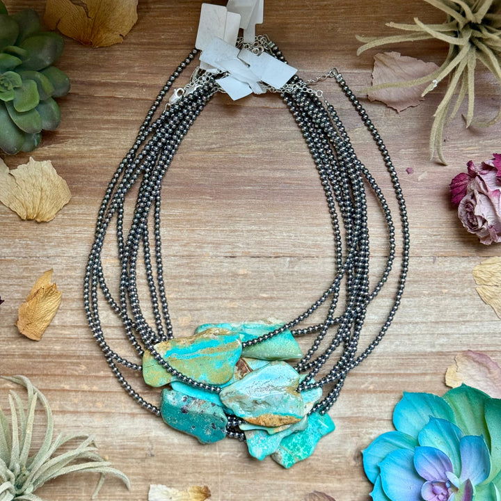 16” Flat Turquoise Necklace – Sterling Silver Necklaces Shopify Collective The Bijoux FAB Jewelry The Bijoux FAB Jewelry