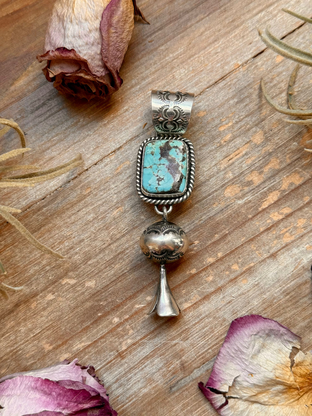 Sterling Silver Blue Dream Turquoise Blossom Pendant – Handmade by Artist Jason Ogg Pendant Shopify Collective The Bijoux FAB Jewelry The Bijoux FAB Jewelry