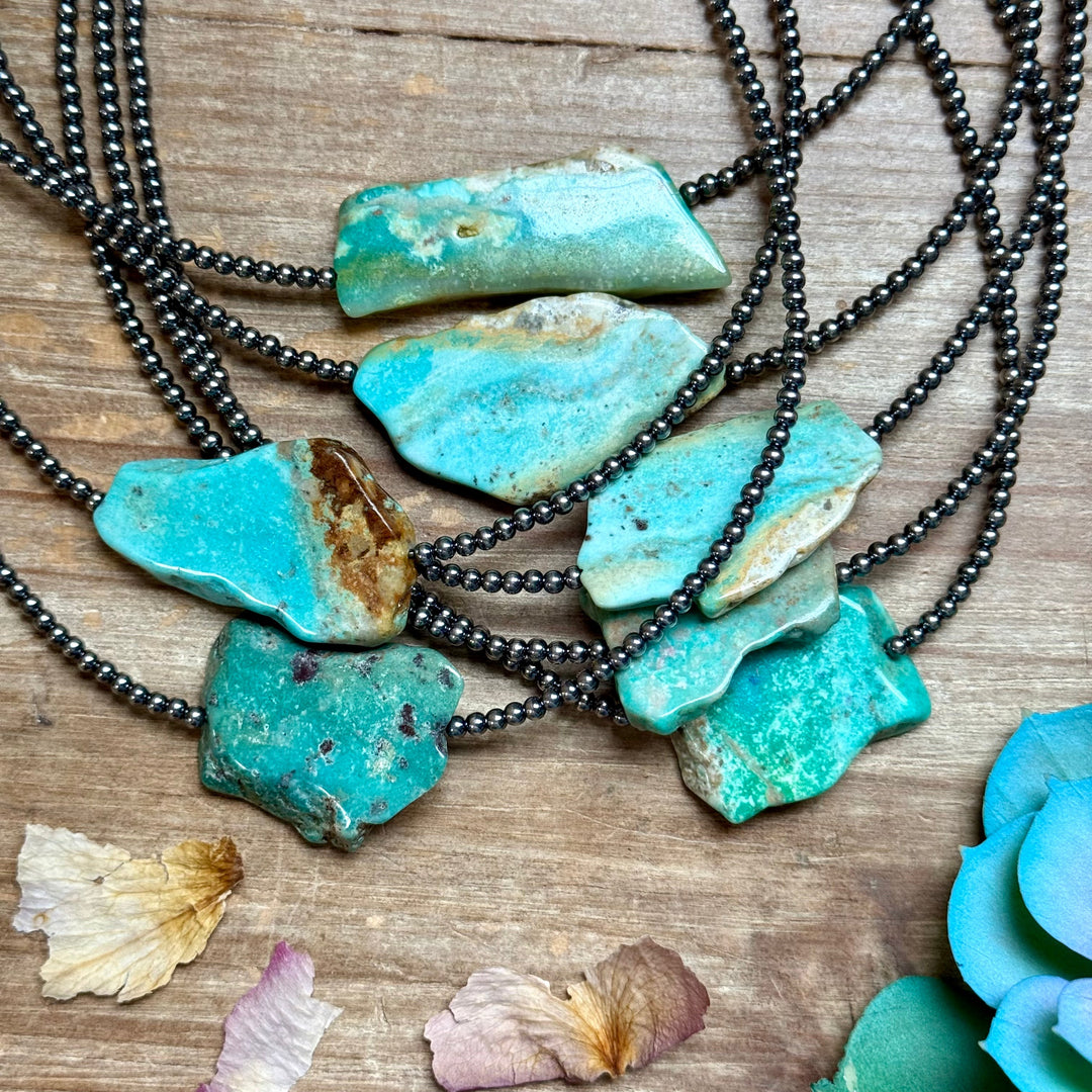 16” Flat Turquoise Necklace – Sterling Silver Necklaces Shopify Collective The Bijoux FAB Jewelry The Bijoux FAB Jewelry
