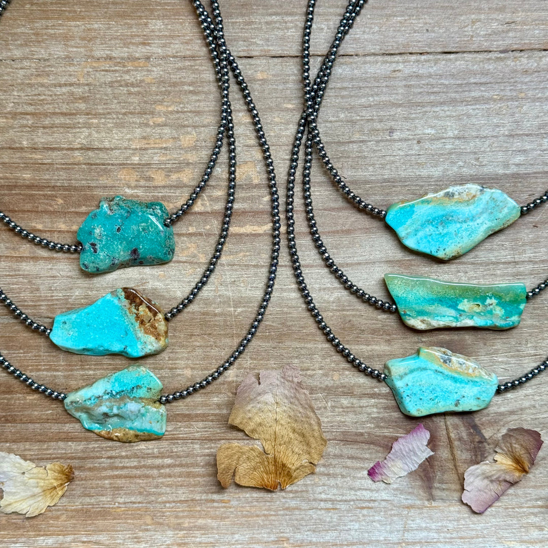 16” Flat Turquoise Necklace – Sterling Silver Necklaces Shopify Collective The Bijoux FAB Jewelry The Bijoux FAB Jewelry