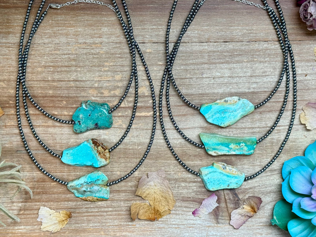 16” Flat Turquoise Necklace – Sterling Silver Necklaces Shopify Collective The Bijoux FAB Jewelry The Bijoux FAB Jewelry