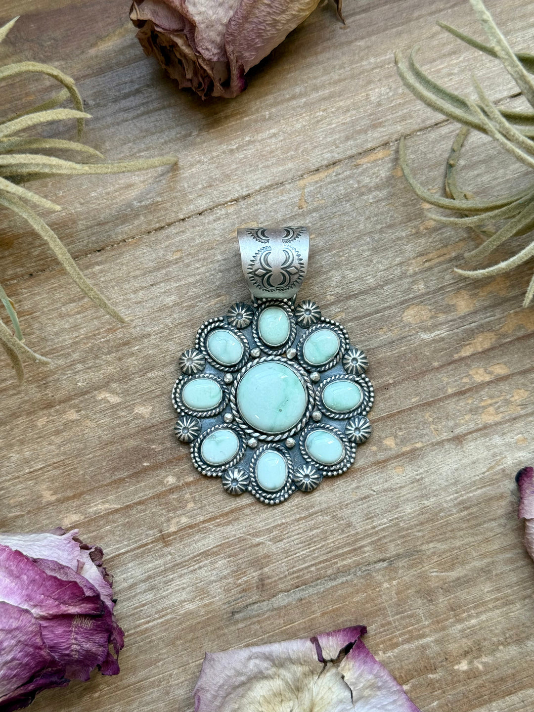 Sterling Silver Paloma Variscite Cluster Pendant – Handmade by Artist Shay Pfeiffer Pendant Shopify Collective The Bijoux FAB Jewelry The Bijoux FAB Jewelry