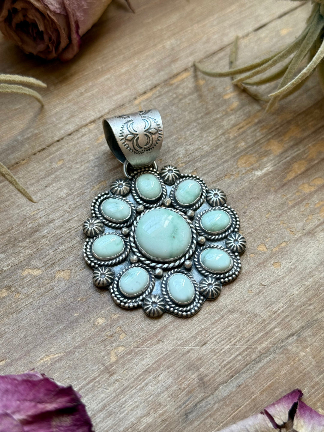 Sterling Silver Paloma Variscite Cluster Pendant – Handmade by Artist Shay Pfeiffer Pendant Shopify Collective The Bijoux FAB Jewelry The Bijoux FAB Jewelry