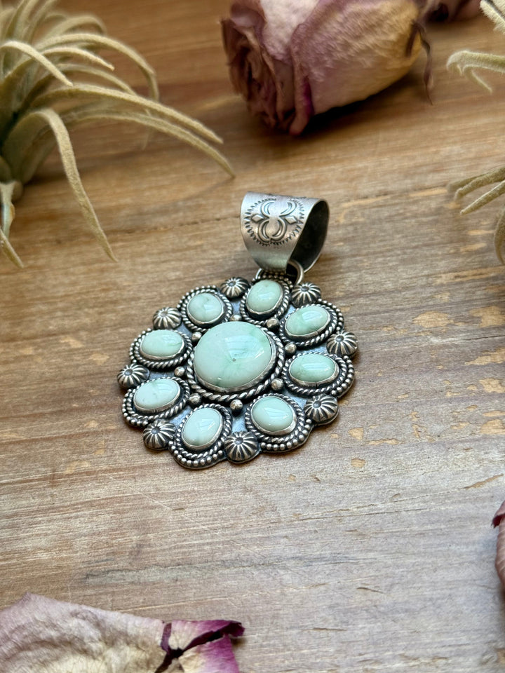 Sterling Silver Paloma Variscite Cluster Pendant – Handmade by Artist Shay Pfeiffer Pendant Shopify Collective The Bijoux FAB Jewelry The Bijoux FAB Jewelry