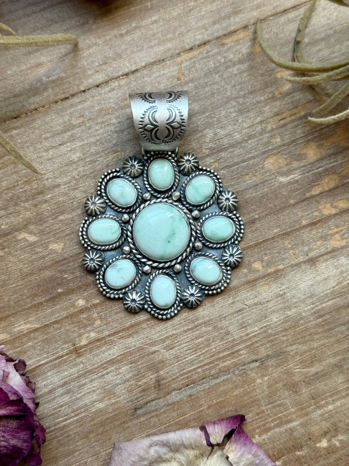 Sterling Silver Paloma Variscite Cluster Pendant – Handmade by Artist Shay Pfeiffer Pendant Shopify Collective The Bijoux FAB Jewelry The Bijoux FAB Jewelry