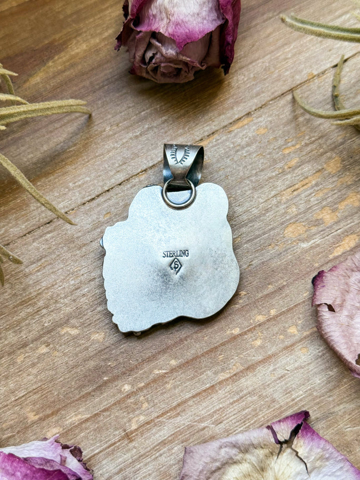 Sterling Silver Autumn Spiny Oyster Buffalo Pendant – Handmade by Artist Shay Pfeiffer Pendant Shopify Collective The Bijoux FAB Jewelry The Bijoux FAB Jewelry