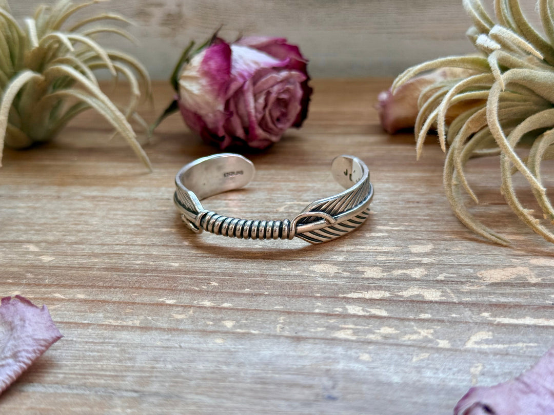 Sterling Silver Hudson Feather Cuff – Fits 5.5” Wrist – Handmade by Artist Jason Ogg cuff Shopify Collective The Bijoux FAB Jewelry The Bijoux FAB Jewelry