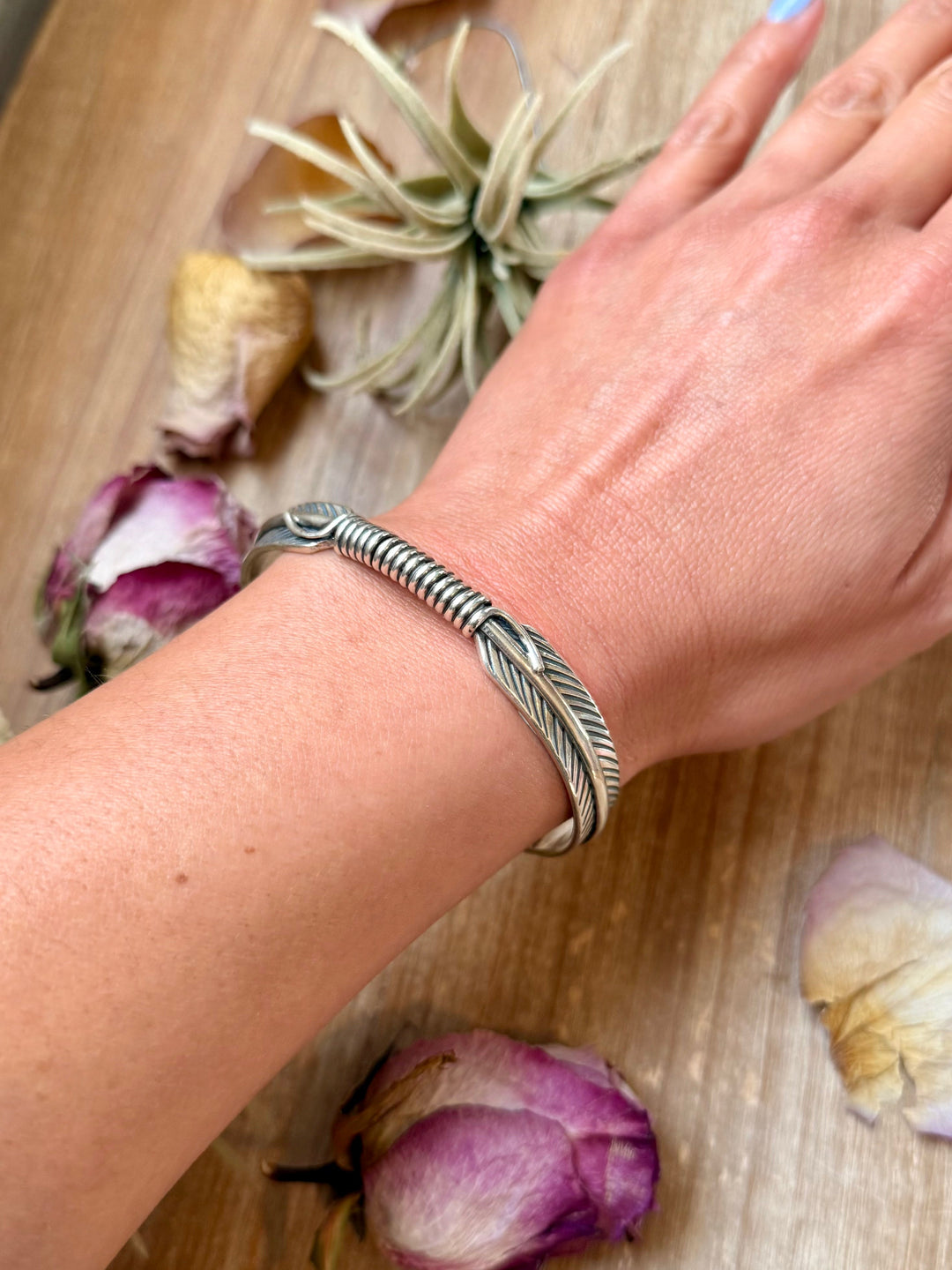 Sterling Silver Hudson Feather Cuff – Fits 7.5” Wrist – Handmade by Artist Jason Ogg Bracelets Shopify Collective The Bijoux FAB Jewelry The Bijoux FAB Jewelry