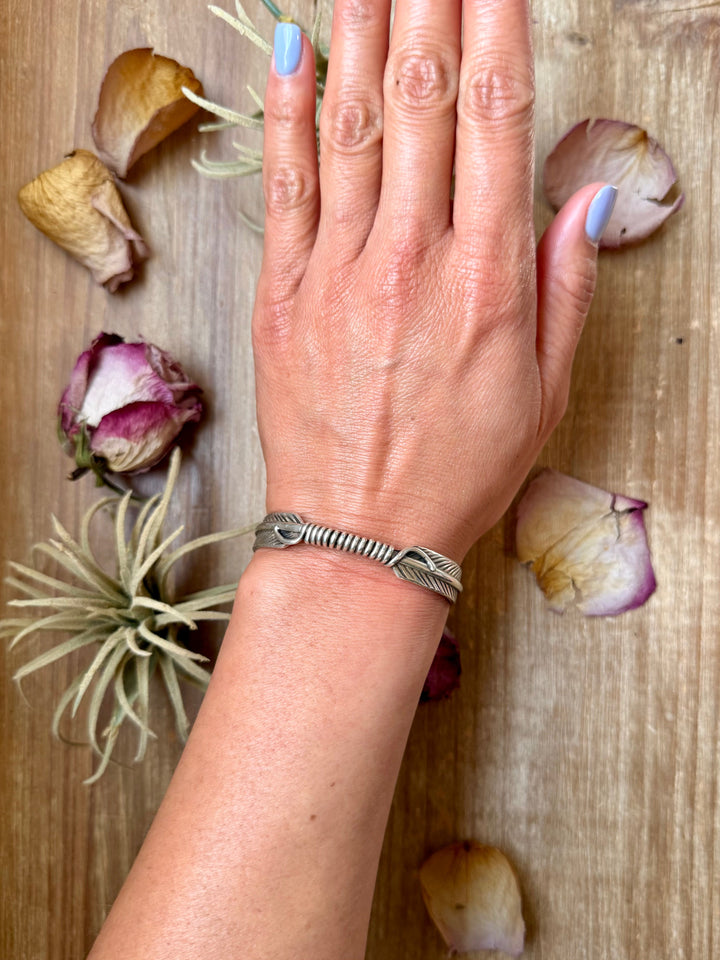 Sterling Silver Hudson Feather Cuff – Fits 6” Wrist – Handmade by Artist Jason Ogg cuff Shopify Collective The Bijoux FAB Jewelry The Bijoux FAB Jewelry