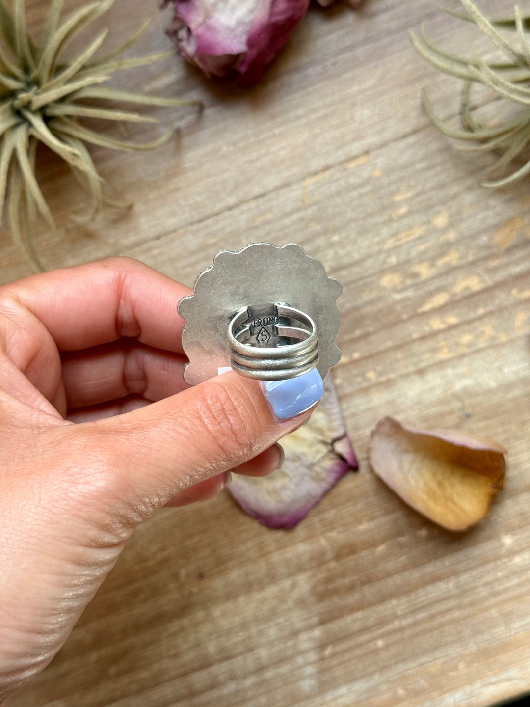 Sterling Silver Orange Spiny Oyster Mosaic Cluster Ring Size 7.5, Artist Shay Pfeiffer ring Shopify Collective The Bijoux FAB Jewelry The Bijoux FAB Jewelry