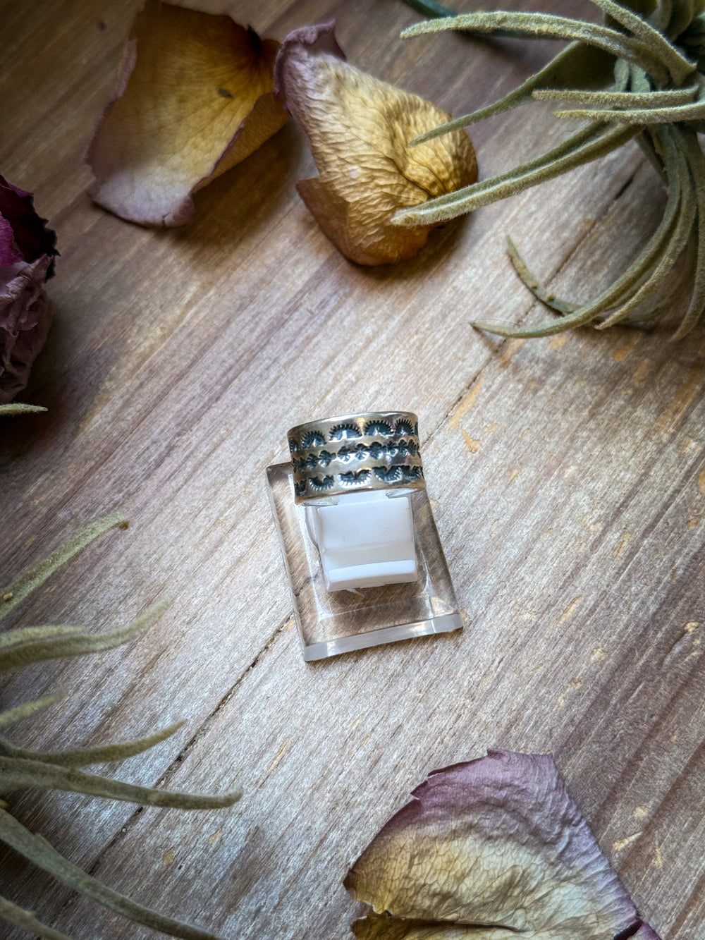 Sterling Silver Hand-Milled Wide Band Mini Sun Ray Stamped Ring – Size 5.5 – Handmade by Artist Jason Ogg ring Shopify Collective The Bijoux FAB Jewelry The Bijoux FAB Jewelry