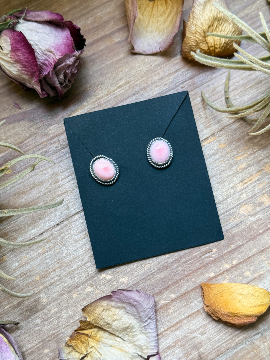 Sterling Silver Pink Conch Stud Earrings – Handmade by Artist Jason Ogg Earrings Shopify Collective The Bijoux FAB Jewelry The Bijoux FAB Jewelry