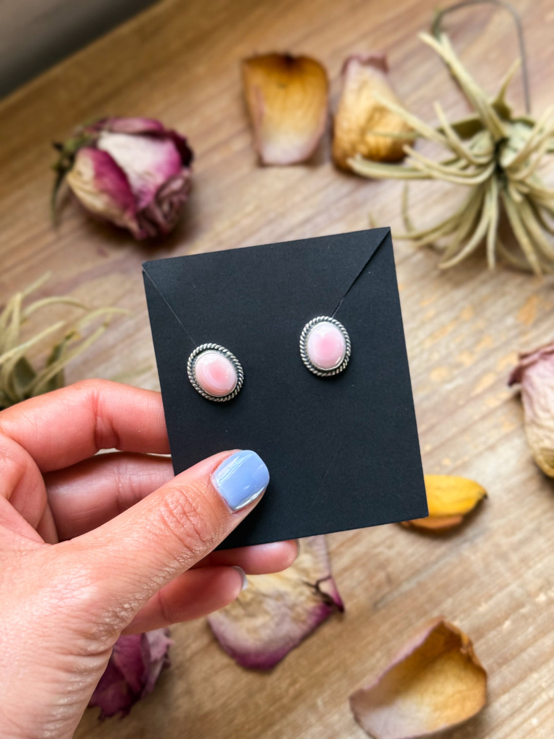 Sterling Silver Pink Conch Stud Earrings – Handmade by Artist Jason Ogg Earrings Shopify Collective The Bijoux FAB Jewelry The Bijoux FAB Jewelry