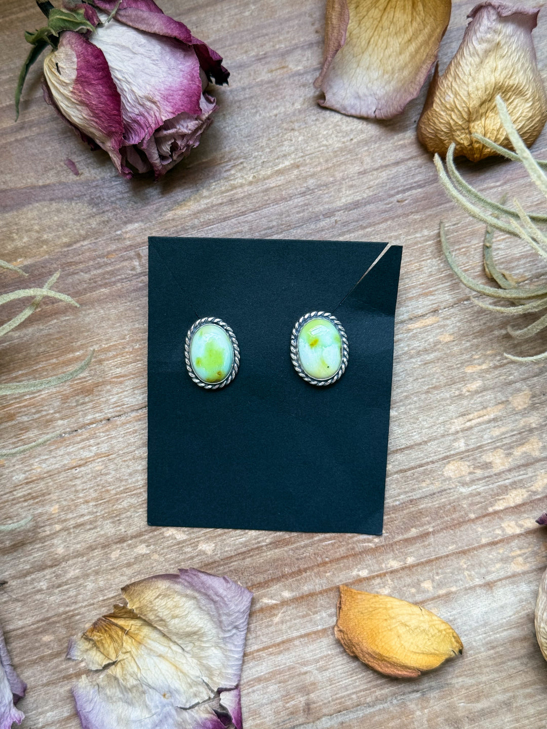 Sterling Silver Palomino Variscite Stud Earrings, Artist Jason Ogg Earrings Shopify Collective The Bijoux FAB Jewelry The Bijoux FAB Jewelry