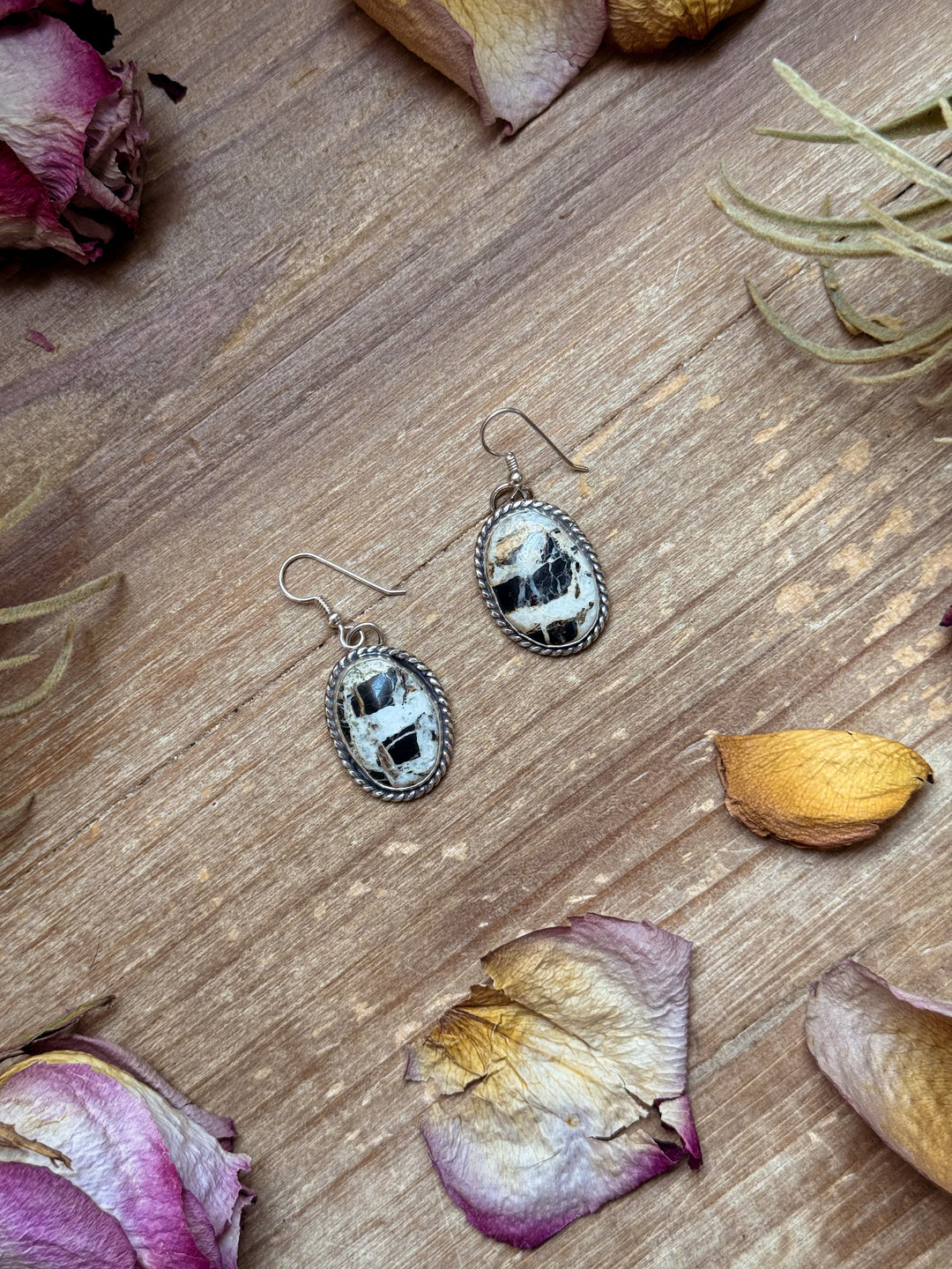 Sterling Silver White Buffalo Dangle Earrings – Handmade by Artist Jason Ogg Earrings Shopify Collective The Bijoux FAB Jewelry The Bijoux FAB Jewelry