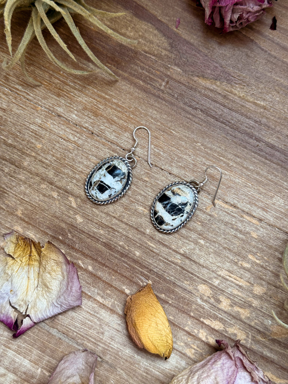 Sterling Silver White Buffalo Dangle Earrings – Handmade by Artist Jason Ogg Earrings Shopify Collective The Bijoux FAB Jewelry The Bijoux FAB Jewelry