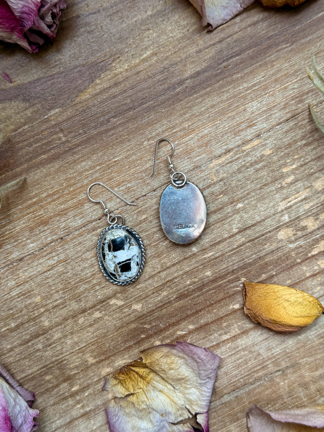 Sterling Silver White Buffalo Dangle Earrings – Handmade by Artist Jason Ogg Earrings Shopify Collective The Bijoux FAB Jewelry The Bijoux FAB Jewelry