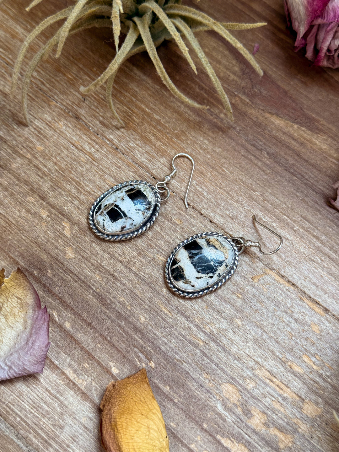 Sterling Silver White Buffalo Dangle Earrings – Handmade by Artist Jason Ogg Earrings Shopify Collective The Bijoux FAB Jewelry The Bijoux FAB Jewelry
