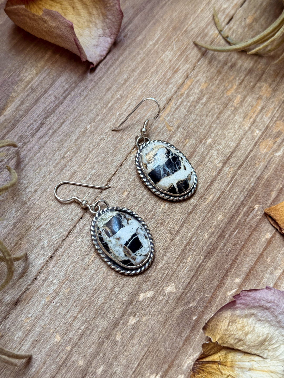 Sterling Silver White Buffalo Dangle Earrings – Handmade by Artist Jason Ogg Earrings Shopify Collective The Bijoux FAB Jewelry The Bijoux FAB Jewelry
