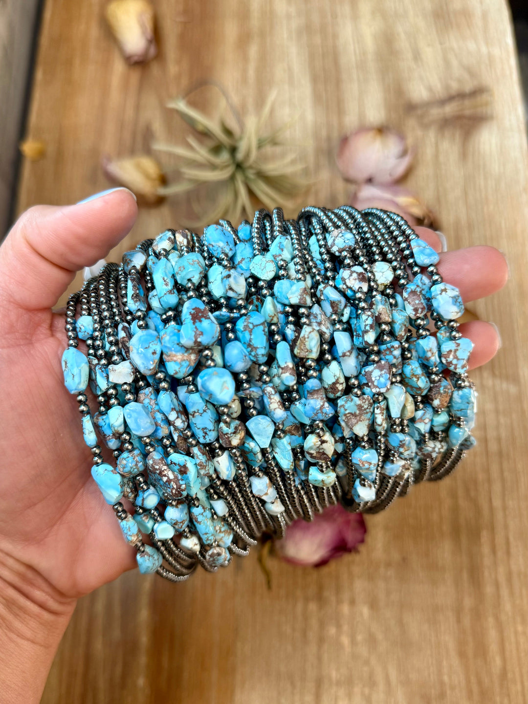 Golden Hills Turquoise & Sterling Silver Pearl Necklace – 16 Inch Necklaces Shopify Collective The Bijoux FAB Jewelry The Bijoux FAB Jewelry