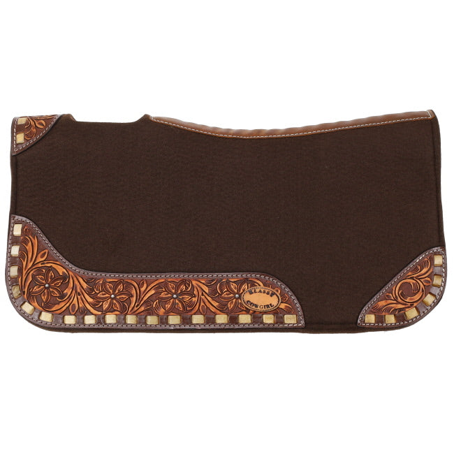 28" x 30" Toffee Bloom Contoured Felt Saddle Pad Felt Pad Shiloh