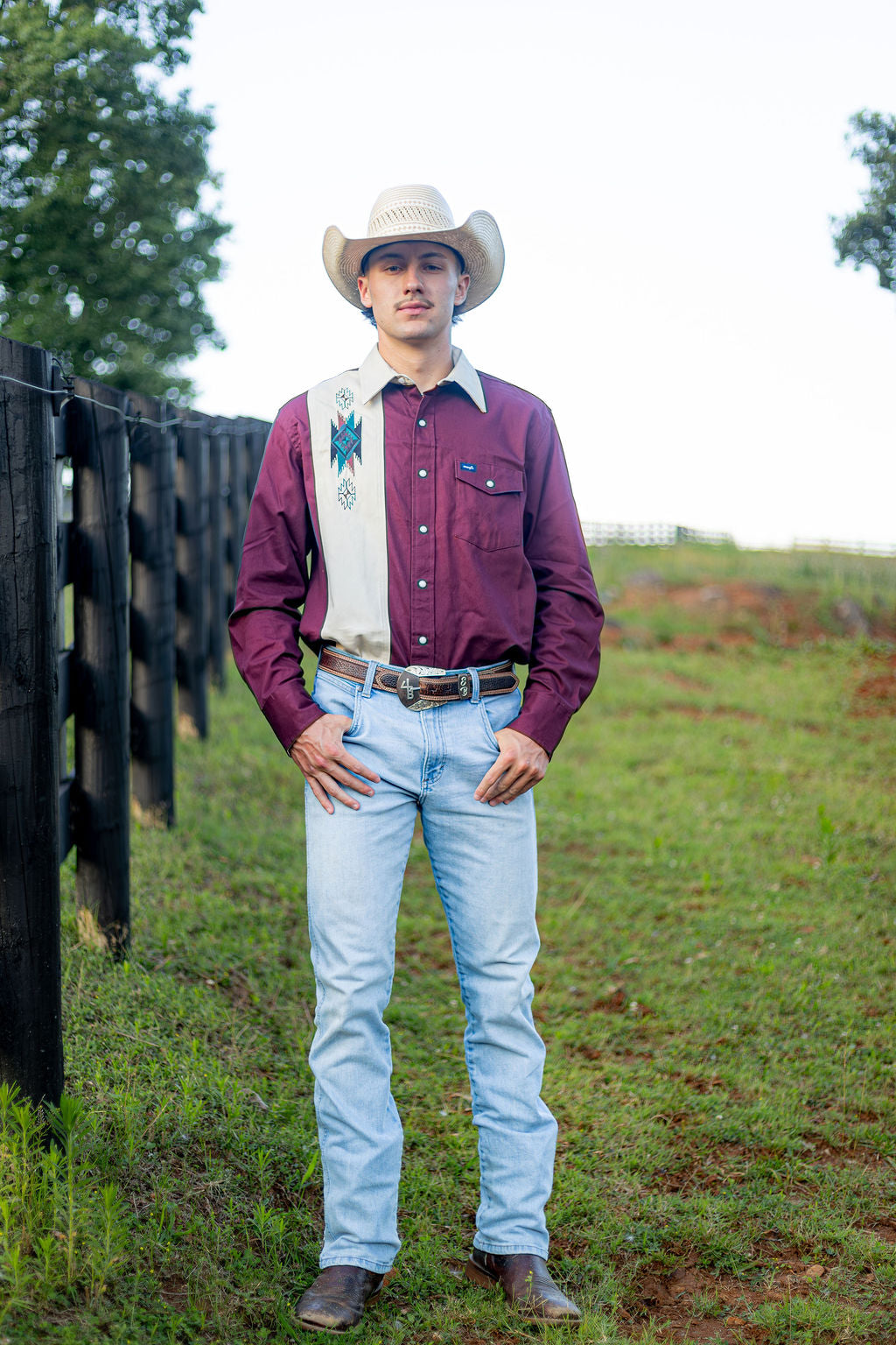 Wrangler® Vintage Inspired Long Sleeve Shirt - Classic Fit - Red - 112382000 Shirt Long Sleeve Shirt Snap Shirt Wrangler Wrangler