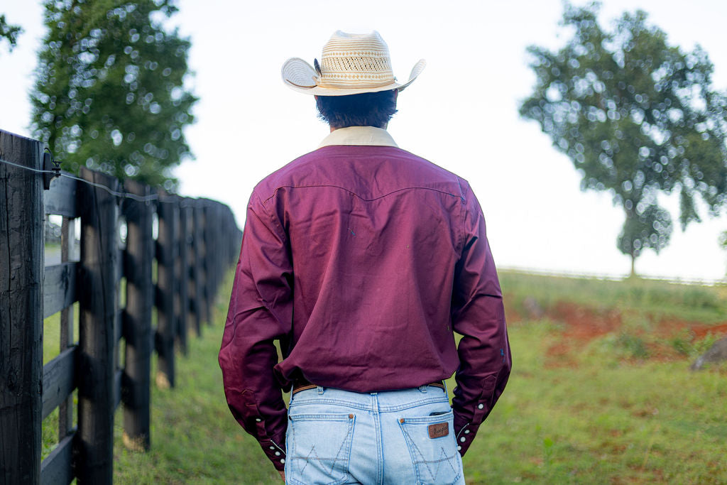 Wrangler® Vintage Inspired Long Sleeve Shirt - Classic Fit - Red - 112382000 Shirt Long Sleeve Shirt Snap Shirt Wrangler Wrangler