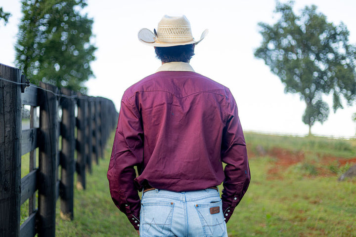 Wrangler® Vintage Inspired Long Sleeve Shirt - Classic Fit - Red - 112382000 Shirt Long Sleeve Shirt Snap Shirt Wrangler Wrangler