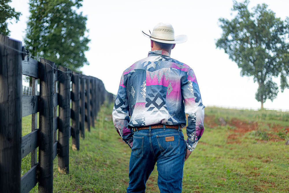 Wrangler® Vintage Inspired Long Sleeve Shirt - Classic Fit - Multi - 112381999 Shirt Long Sleeve Men's Shirt Snap Shirt Wrangler Wrangler