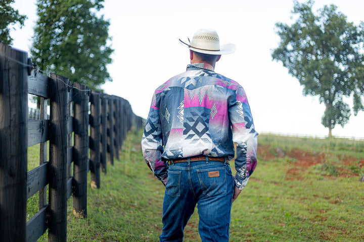 Wrangler® Vintage Inspired Long Sleeve Shirt - Classic Fit - Multi - 112381999 Shirt Long Sleeve Men's Shirt Snap Shirt Wrangler Wrangler