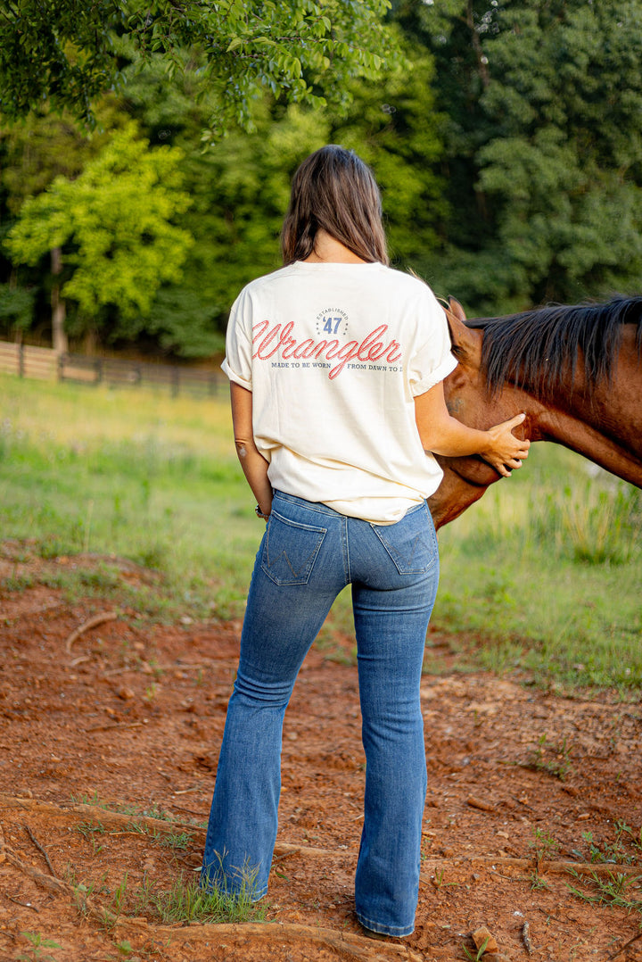 Wrangler® Graphic Short Sleeve T-Shirt - Vintage Fit - Antique White - 112380305 T Shirt Graphic T Shirt Men's Short Sleeve T Shirt Wrangler Wrangler