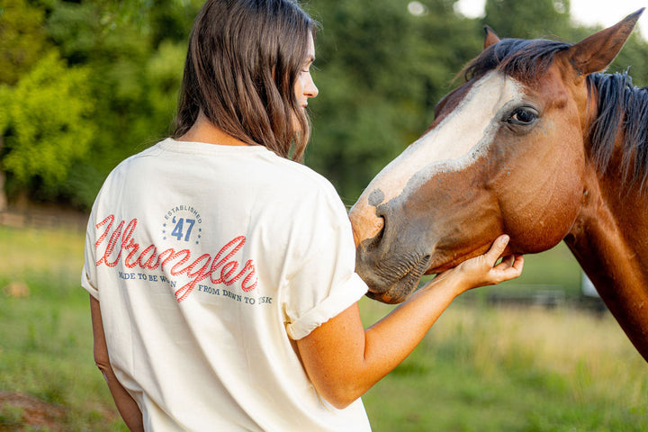 Wrangler® Graphic Short Sleeve T-Shirt - Vintage Fit - Antique White - 112380305 T Shirt Graphic T Shirt Men's Short Sleeve T Shirt Wrangler Wrangler