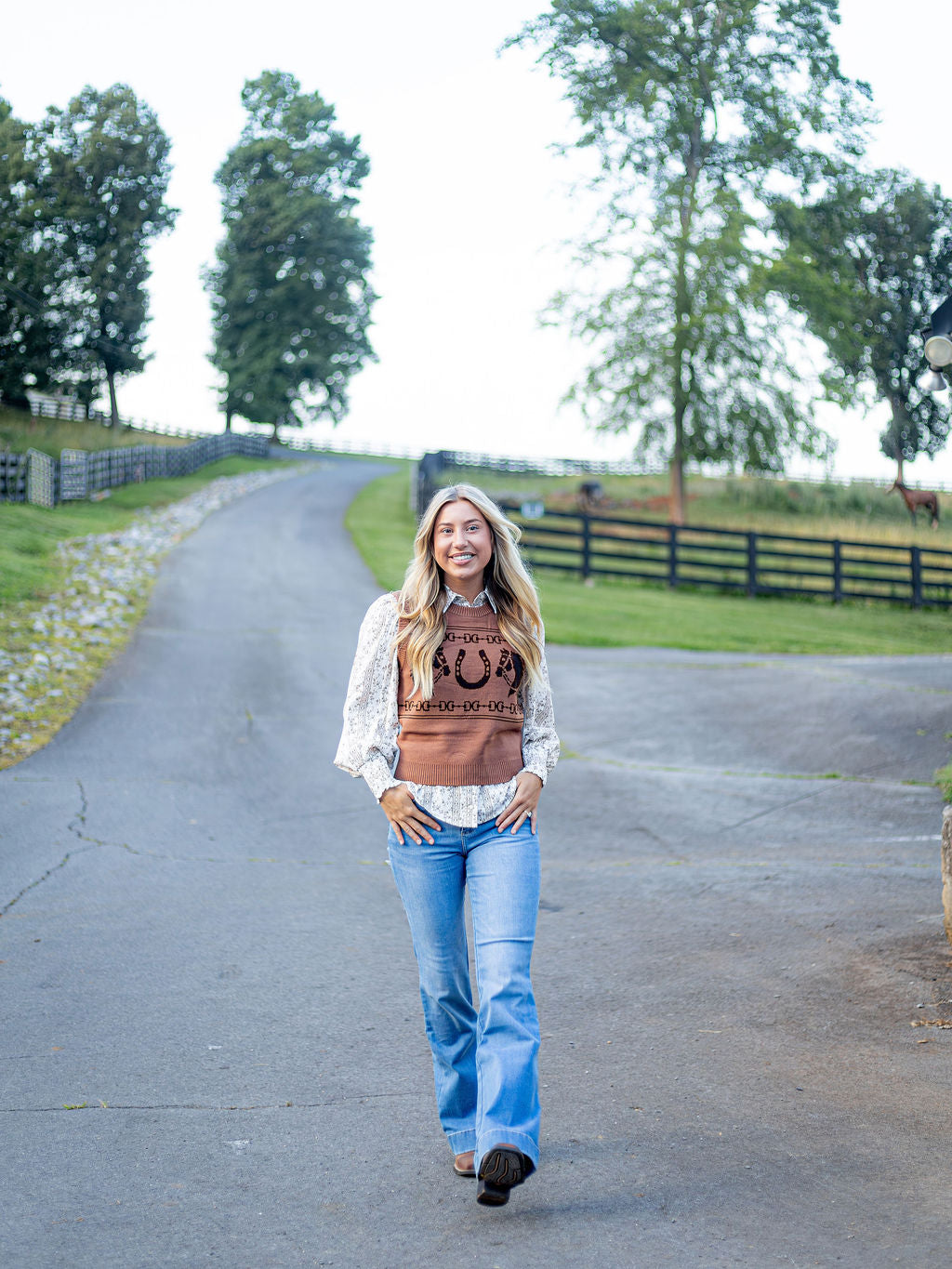 Wrangler Retro® Americana Sweater Vest - Brown - 112382527 Sweater Vest Sleeveless Women's Women’s Clothing Wrangler Wrangler