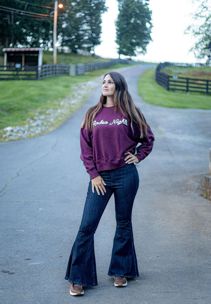 Wrangler® X Lainey Wilson Rodeo Nights Sweatshirt - Burgundy - 112382793 Sweatshirt Sweat Shirt Women&