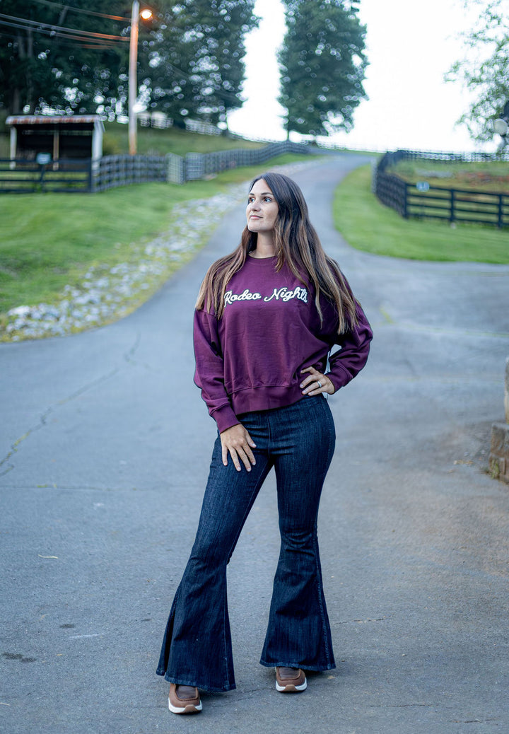 Wrangler® X Lainey Wilson Rodeo Nights Sweatshirt - Burgundy - 112382793
