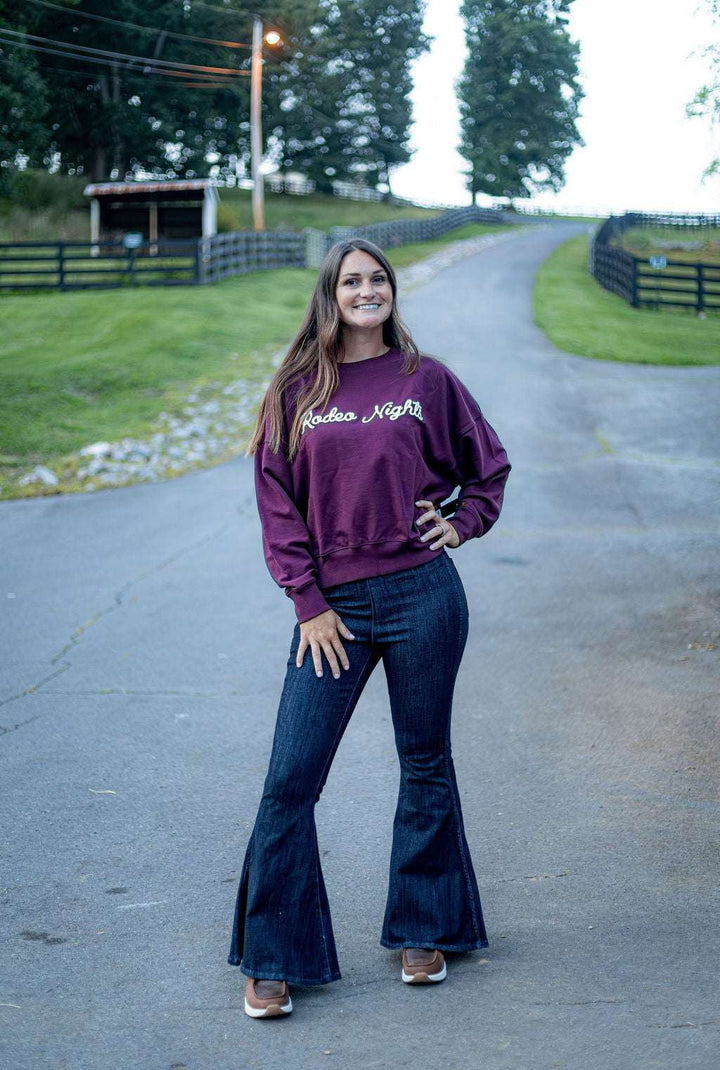 Wrangler® X Lainey Wilson Rodeo Nights Sweatshirt - Burgundy - 112382793 Sweatshirt Sweat Shirt Women&