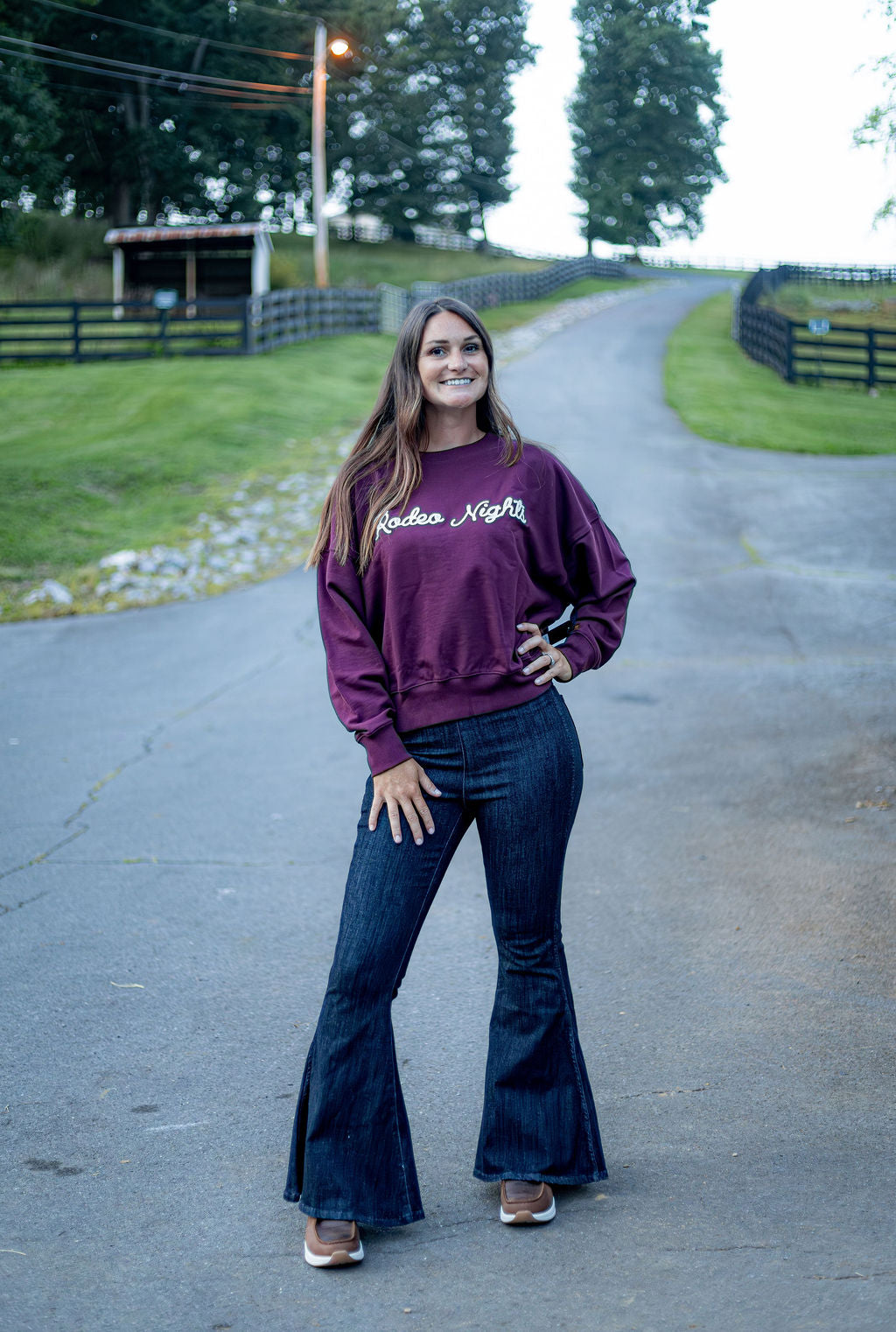 Wrangler® X Lainey Wilson Rodeo Nights Sweatshirt - Burgundy - 112382793