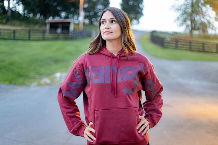 Wrangler Retro® Punchy Logo Hoodie - Burgundy - 112382644