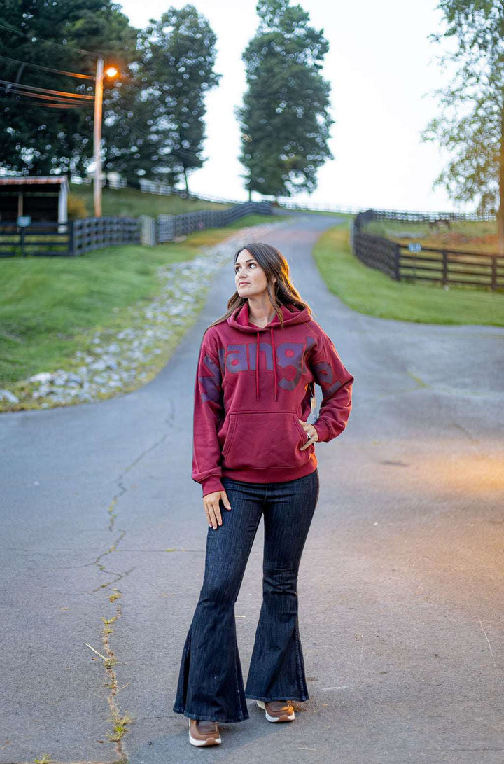 Wrangler Retro® Punchy Logo Hoodie - Burgundy - 112382644 Hoodie Hoodie Long Sleeve Women&